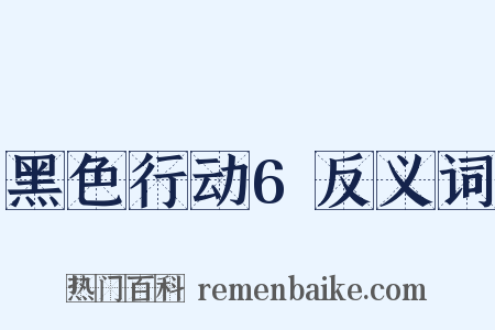 黑色行动6反义词是什么意思的图片